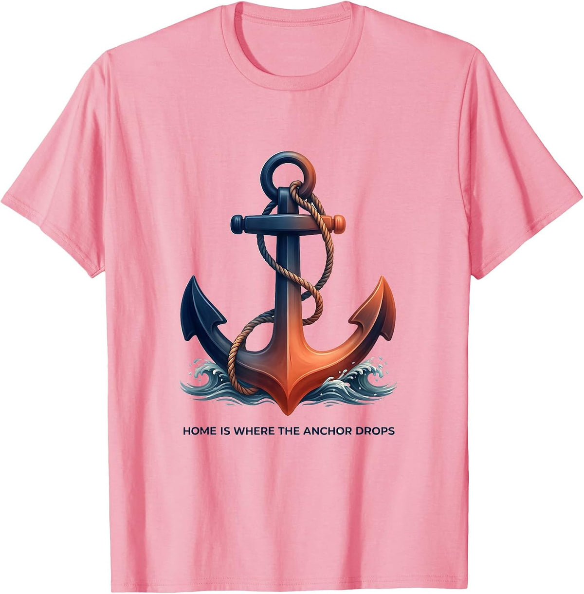Men's Home Is Where The Anchor Drops Sailor Design T-Shirt - Pink