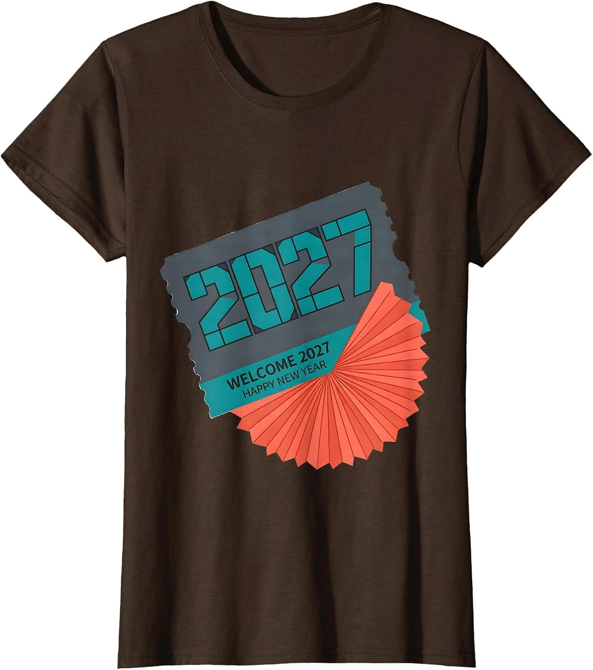 Women's Welcome, 2027! Happy New Year Party Family Matching T-Shirt - Brown