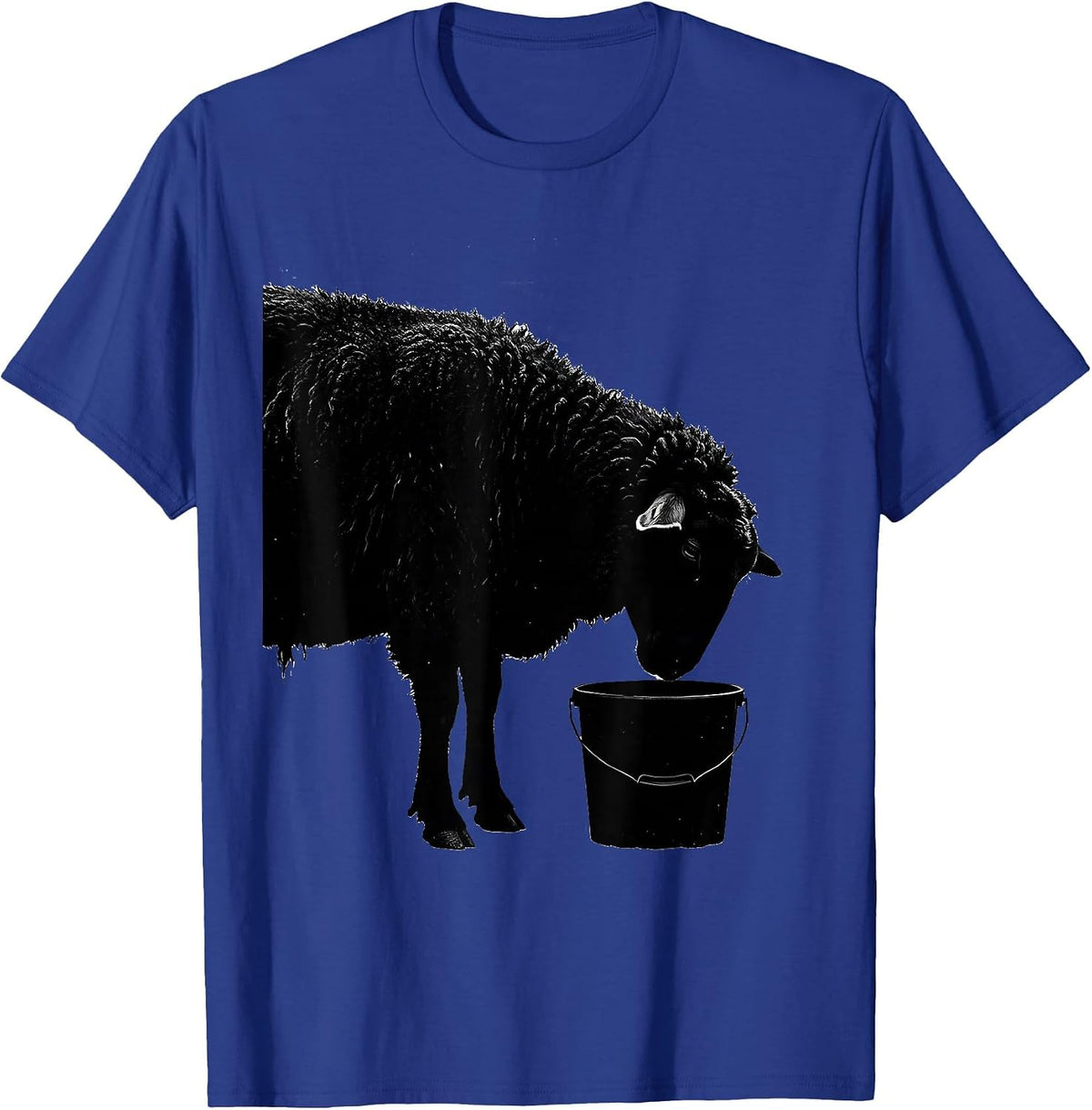 Woolly Sheep Silhouette Farm Animal Humor Novelty Gift T-Shirt - Royal Blue