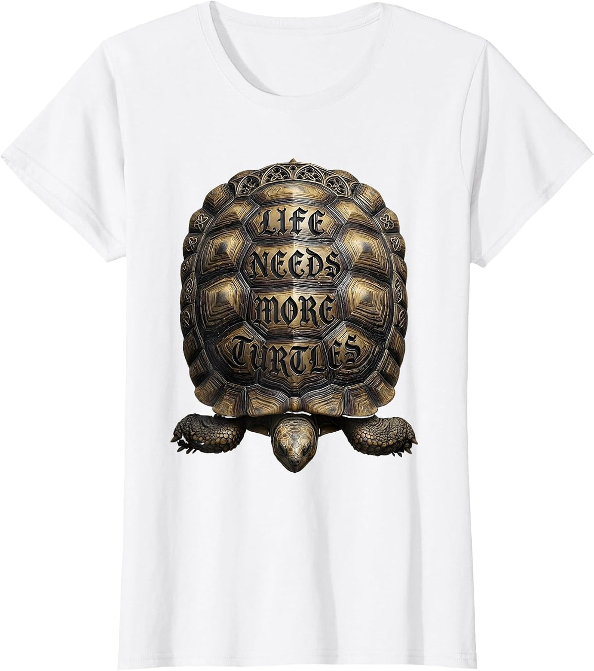 Life Needs More Turtles Nature Lover Design T-Shirt - White