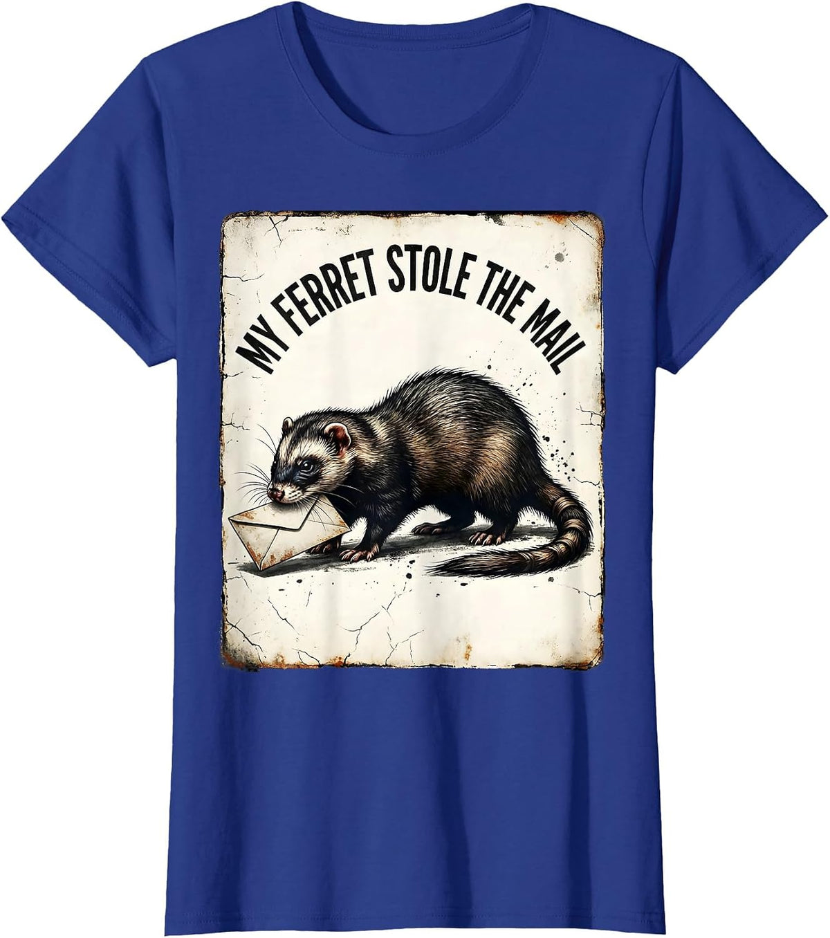 Women's My Ferret Stole The Mail Funny Ferret Lover Gift Ferret Mom T-Shirt - Royal Blue