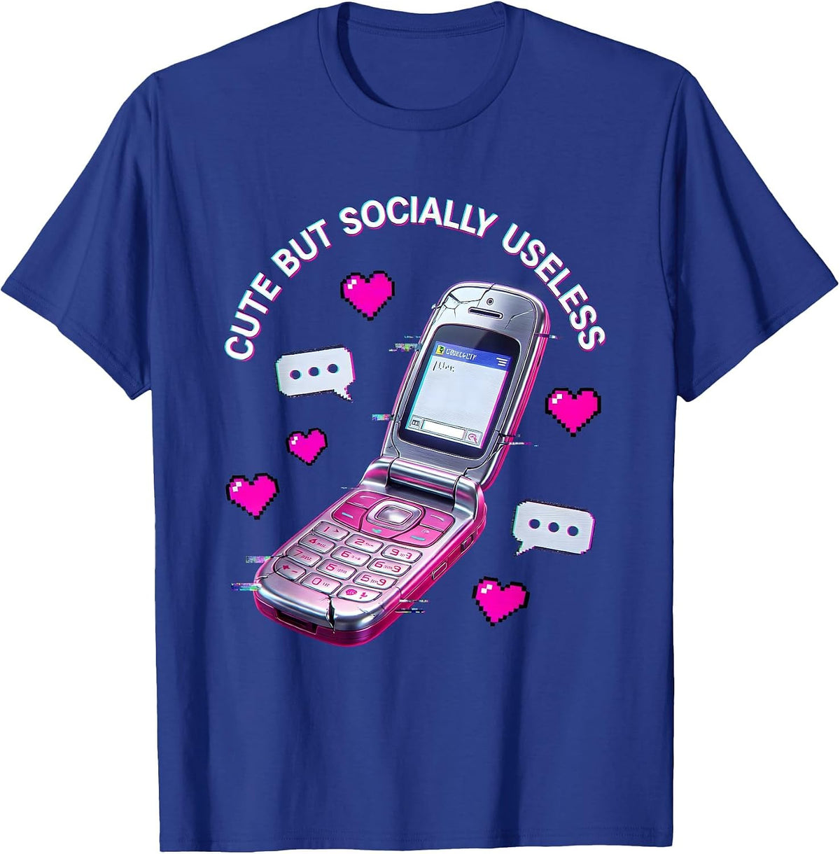 Cute But Socially Useless Funny Introvert Design T-Shirt - Royal Blue