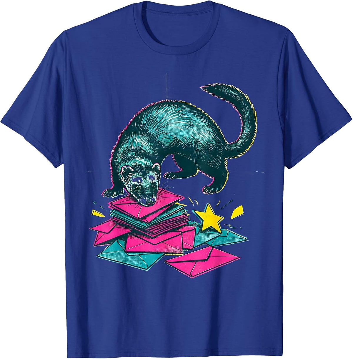 Men's Ferret Burrow Chaos Holiday Humor Gift T-Shirt - Royal Blue