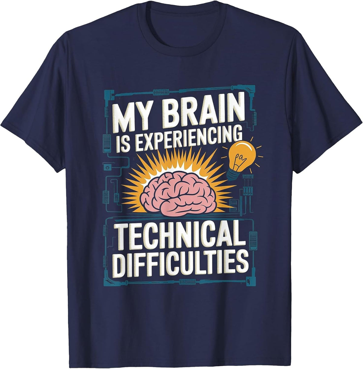 Funny Parkinson's Disease Patient Quote My Brain T-Shirt - Navy Blue