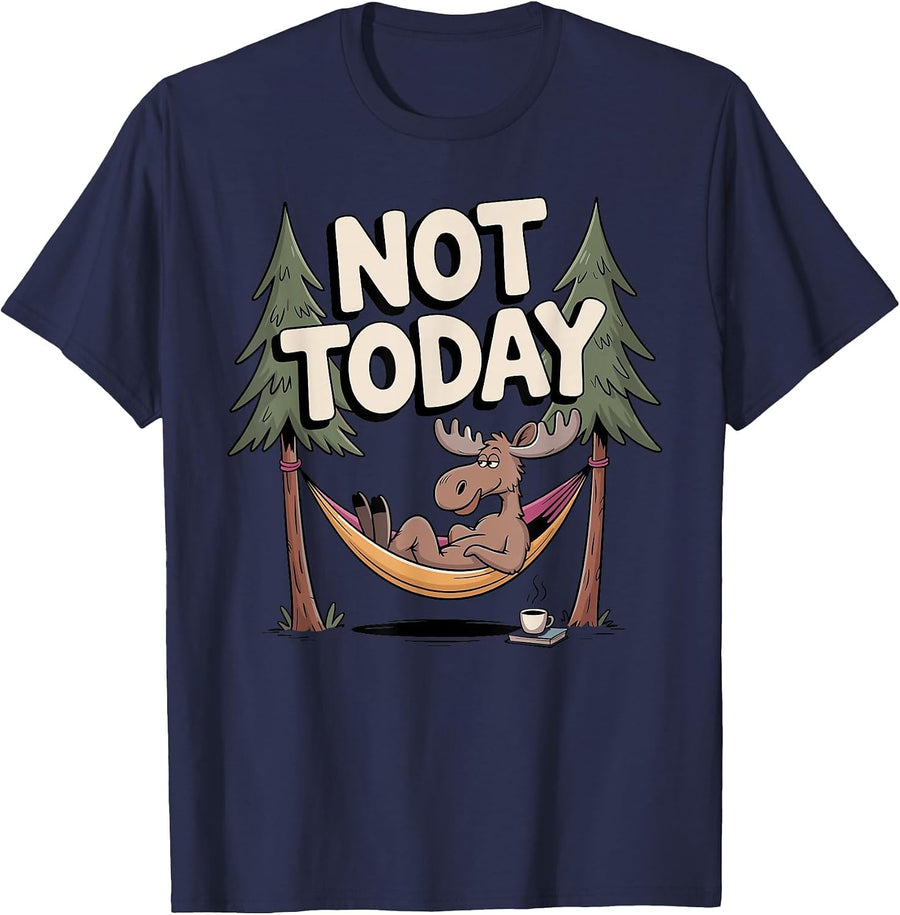 Funny Moose Design for Men Women Kids Animal Moose Lover T-Shirt - Navy Blue