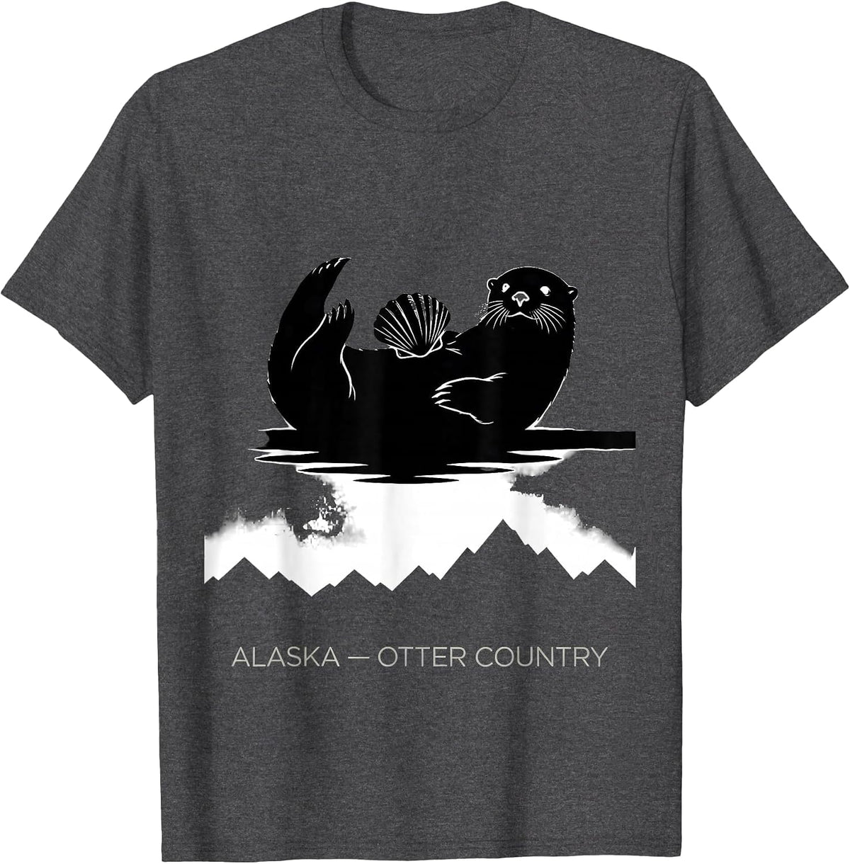 Alaska Otter Country Vintage Alaska Wildlife Souvenir T-Shirt - Dark Heather Grey