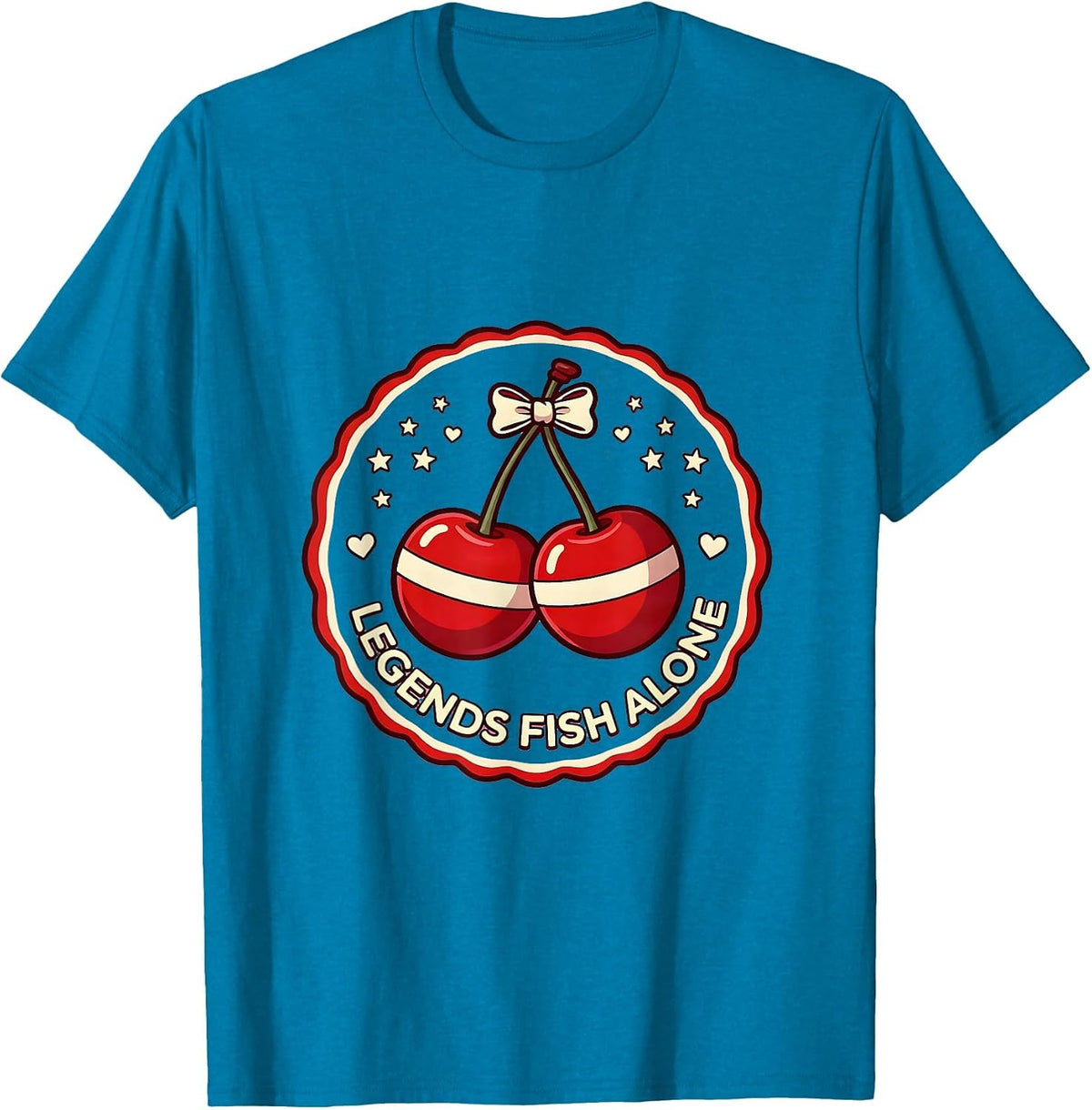 Legends Fish Alone Fishing Graphic Design T-Shirt - Sapphire Blue