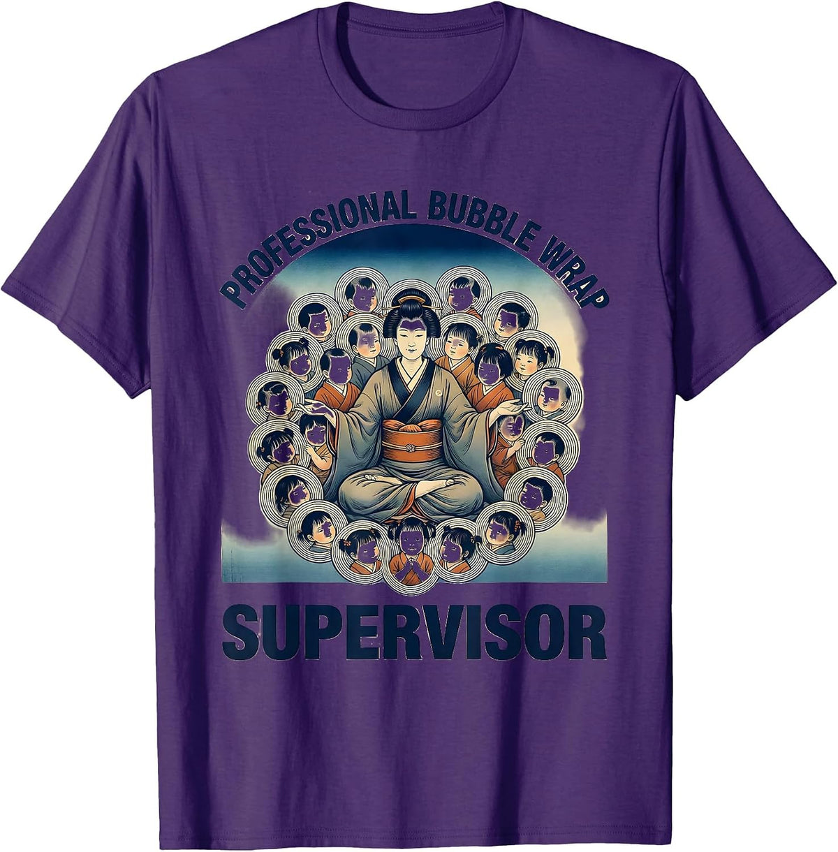 Professional Bubble Wrap Supervisor Daycare Teacher T-Shirt - Purple