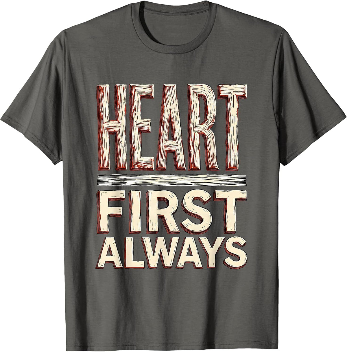 Heart First Always Social Worker Design T-Shirt - Asphalt Grey