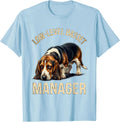Men's Low-Level Basset Manager Funny Basset Hound Dog Lover Gift T-Shirt - Baby Blue