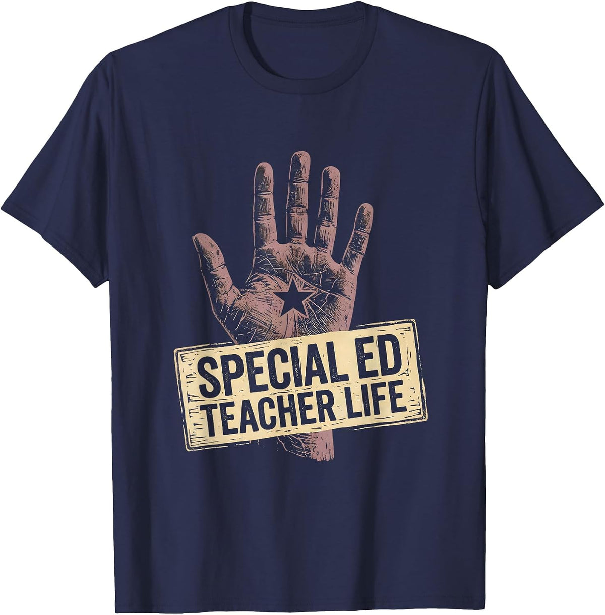 Men's Special Ed Teacher Life Graphic Design T-Shirt - Navy Blue
