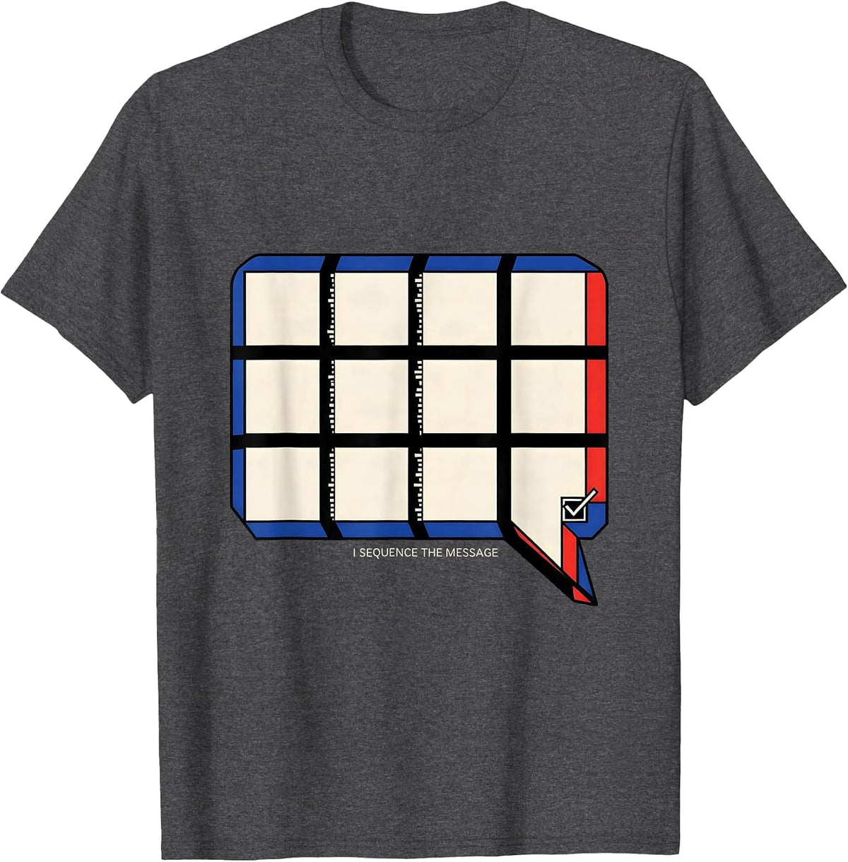 I Sequence The Message Geometric Special Education Teacher T-Shirt - Dark Heather Grey