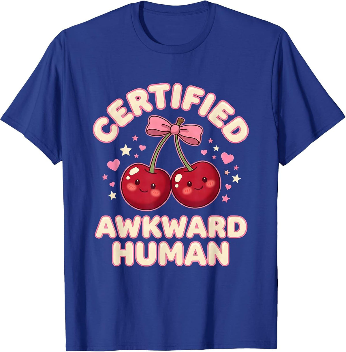 Certified Awkward Human Embarrassing Design T-Shirt - Royal Blue