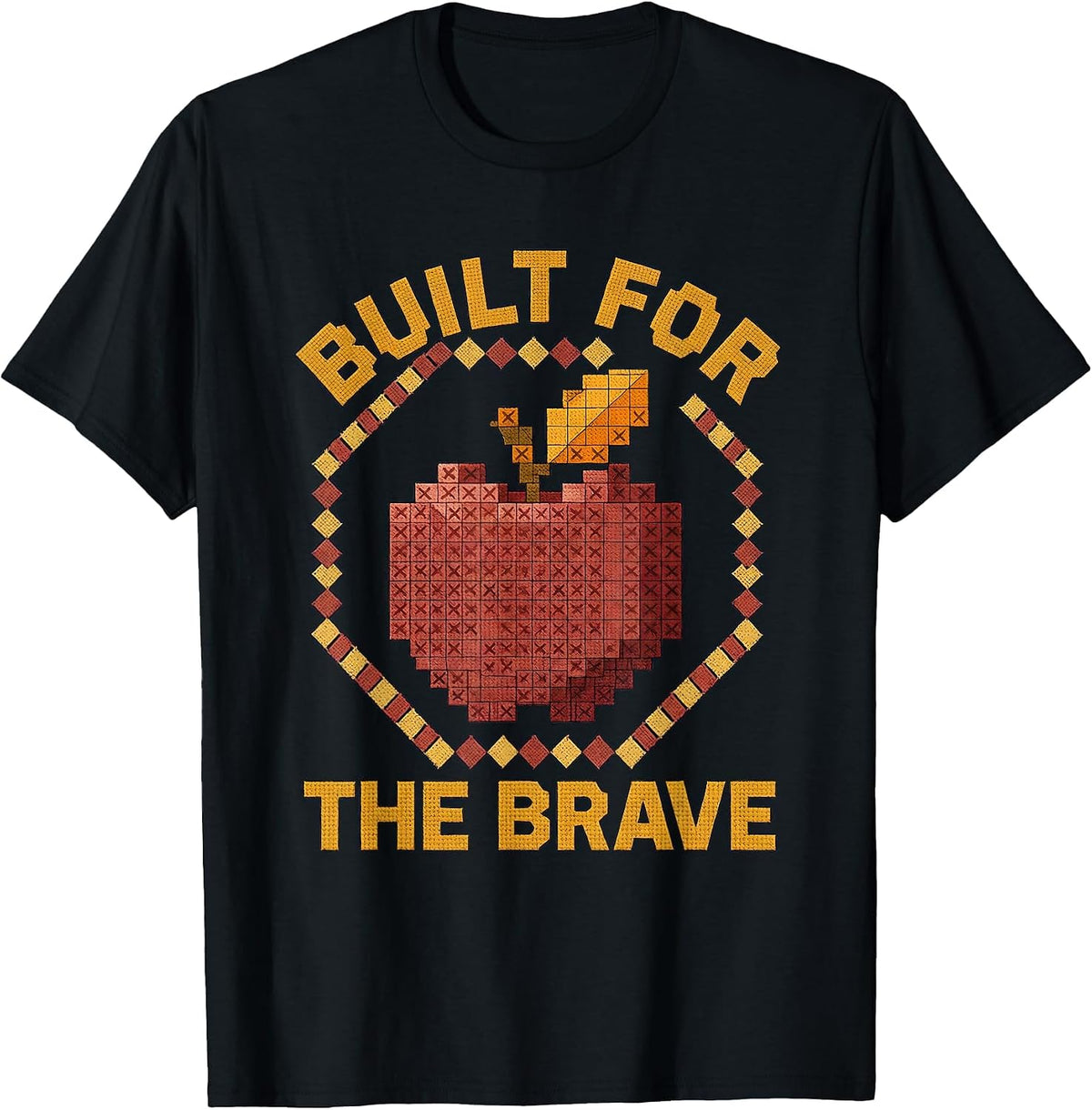 Men's Built for the Brave 5th Grade Teacher Design T-Shirt - Black