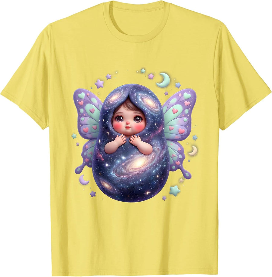 Men's Autism Galaxy Cocoon Transformation Art T-Shirt - Lemon Yellow