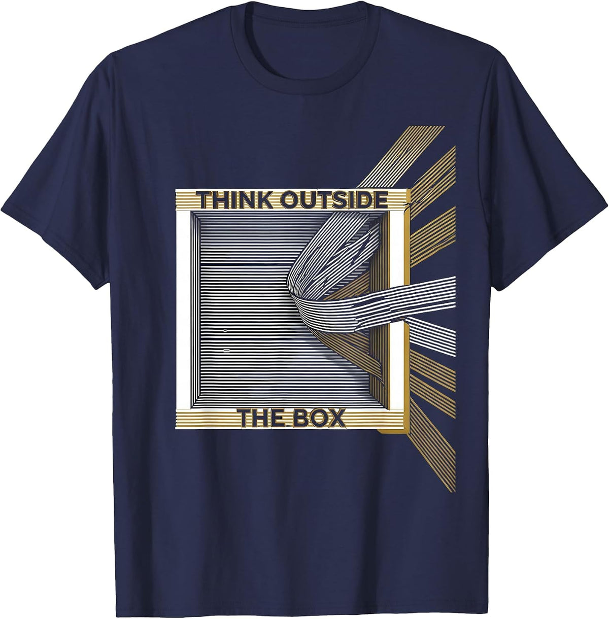 Think Outside the Box Autism Awareness Design T-Shirt - Navy Blue