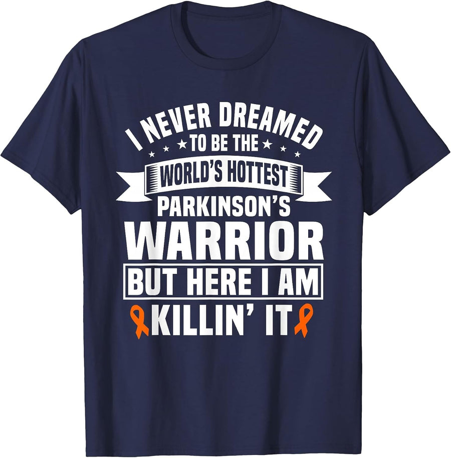 Funny Parkinson's Warrior Saying T-Shirt - Navy Blue