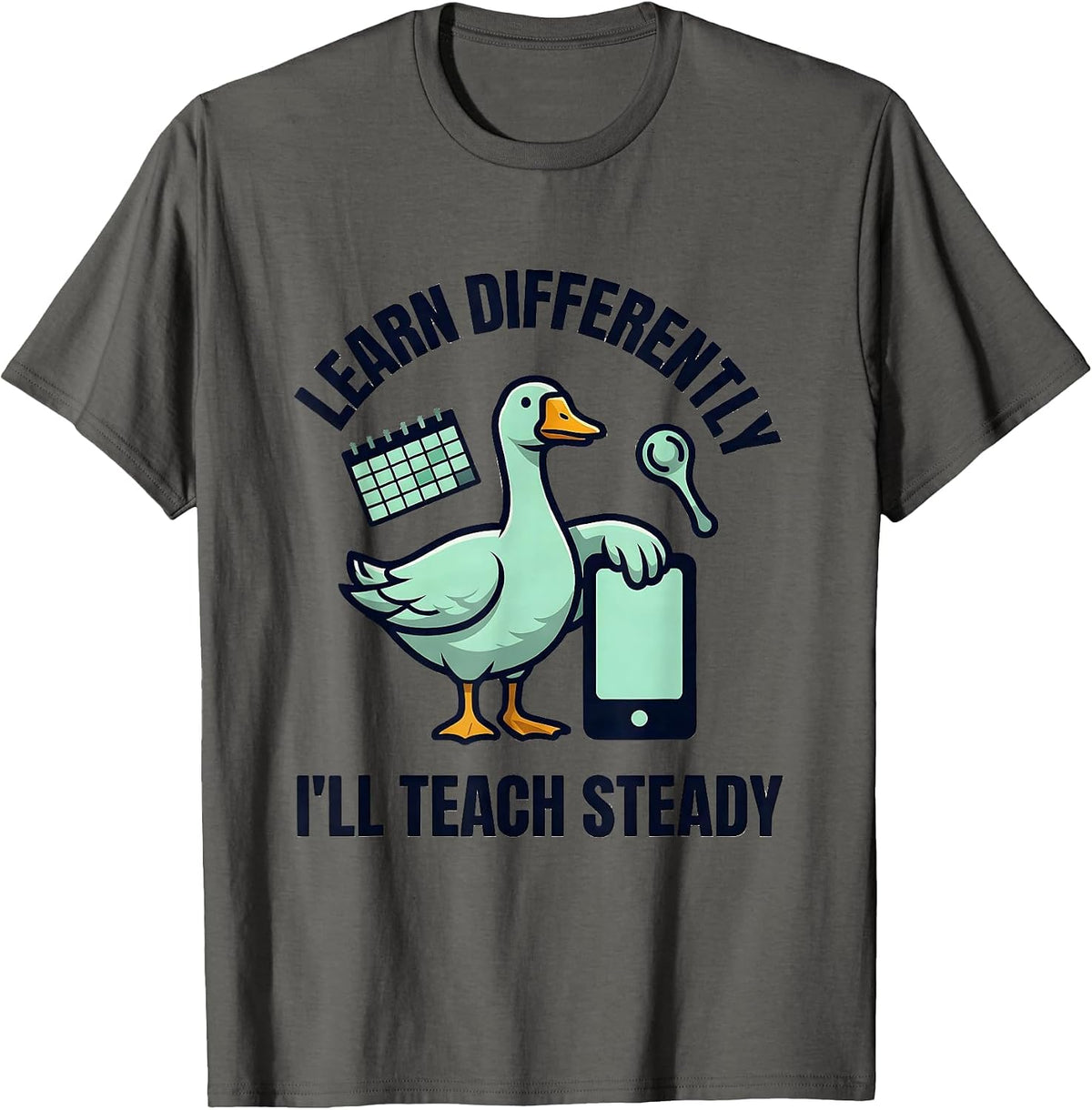 Men's Learn Differently, I'll Teach Steady Funny Special Education T-Shirt - Asphalt Grey