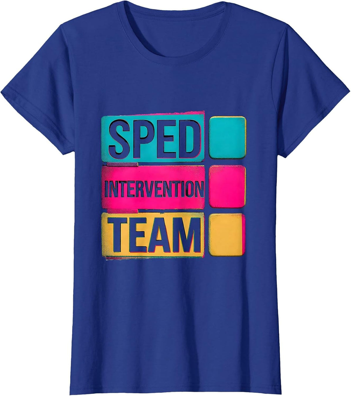 Women's SPED Intervention Team Risograph Special Education Teacher T-Shirt - Royal Blue