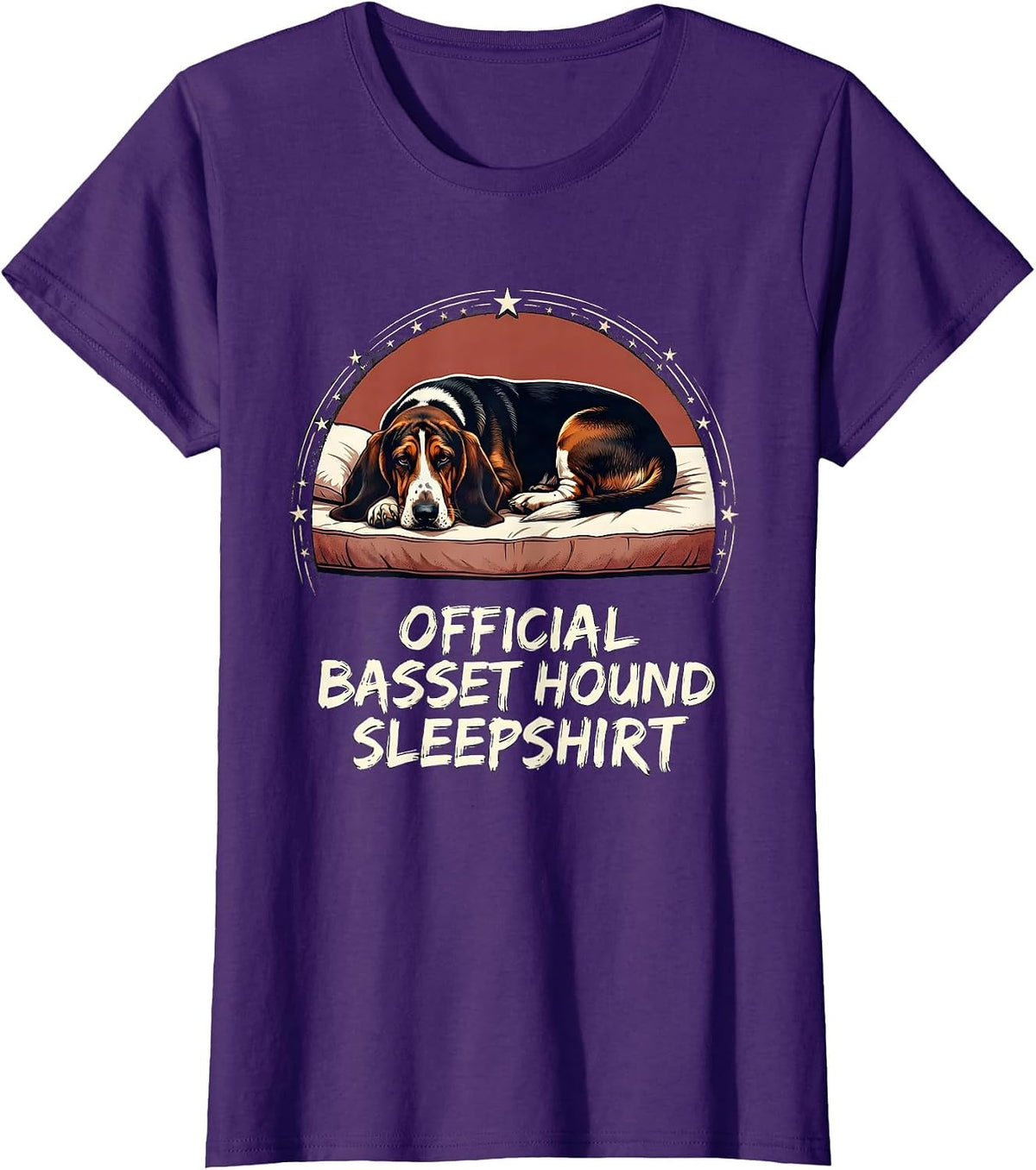Women's Official Basset Hound Sleepshirt Funny Dog Lover Pajamas T-Shirt - Purple