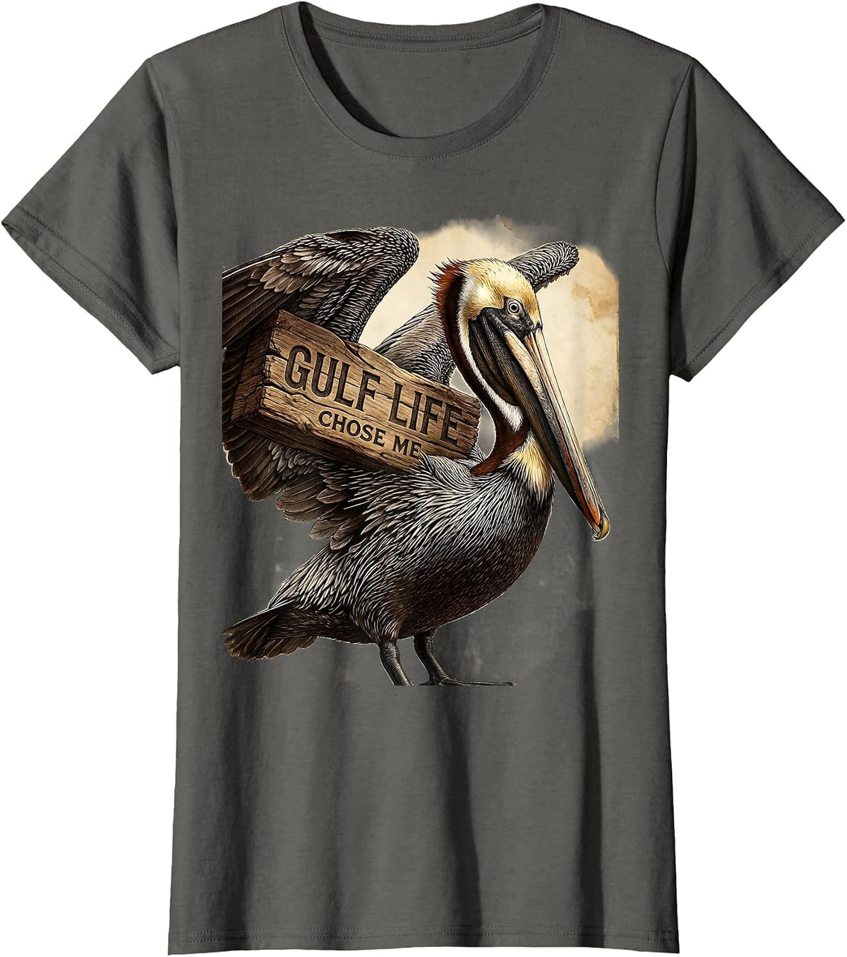Women's Gulf Life Chose Me Gulf of Mexico Design T-Shirt - Asphalt Grey