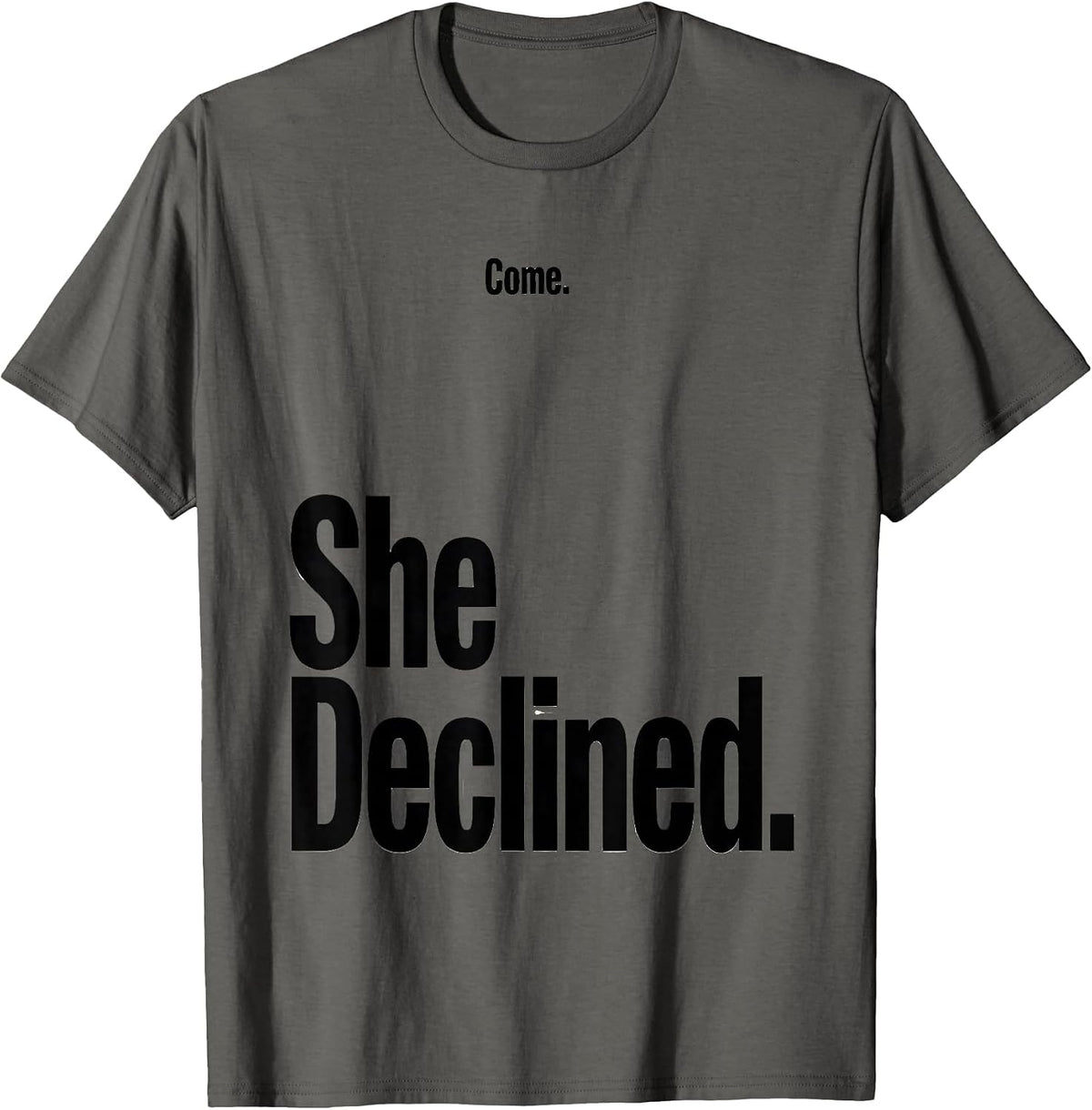 Come She Declined Funny Basset Hound Dog Owner Gift T-Shirt - Asphalt Grey