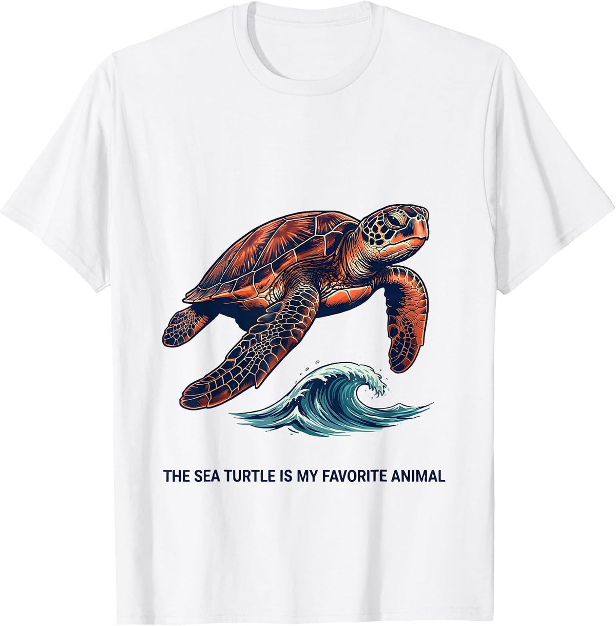 Men's The Sea Turtle Is My Favorite Animal Cute Sea Turtle Lover T-Shirt - White