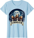 Women's We Answer As One Cosmic Basset Hound Funny Animal Meme T-Shirt - Baby Blue