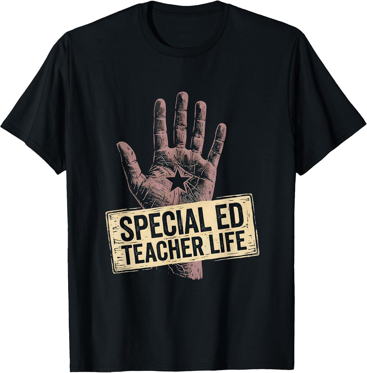 Men's Special Ed Teacher Life Graphic Design T-Shirt - Black