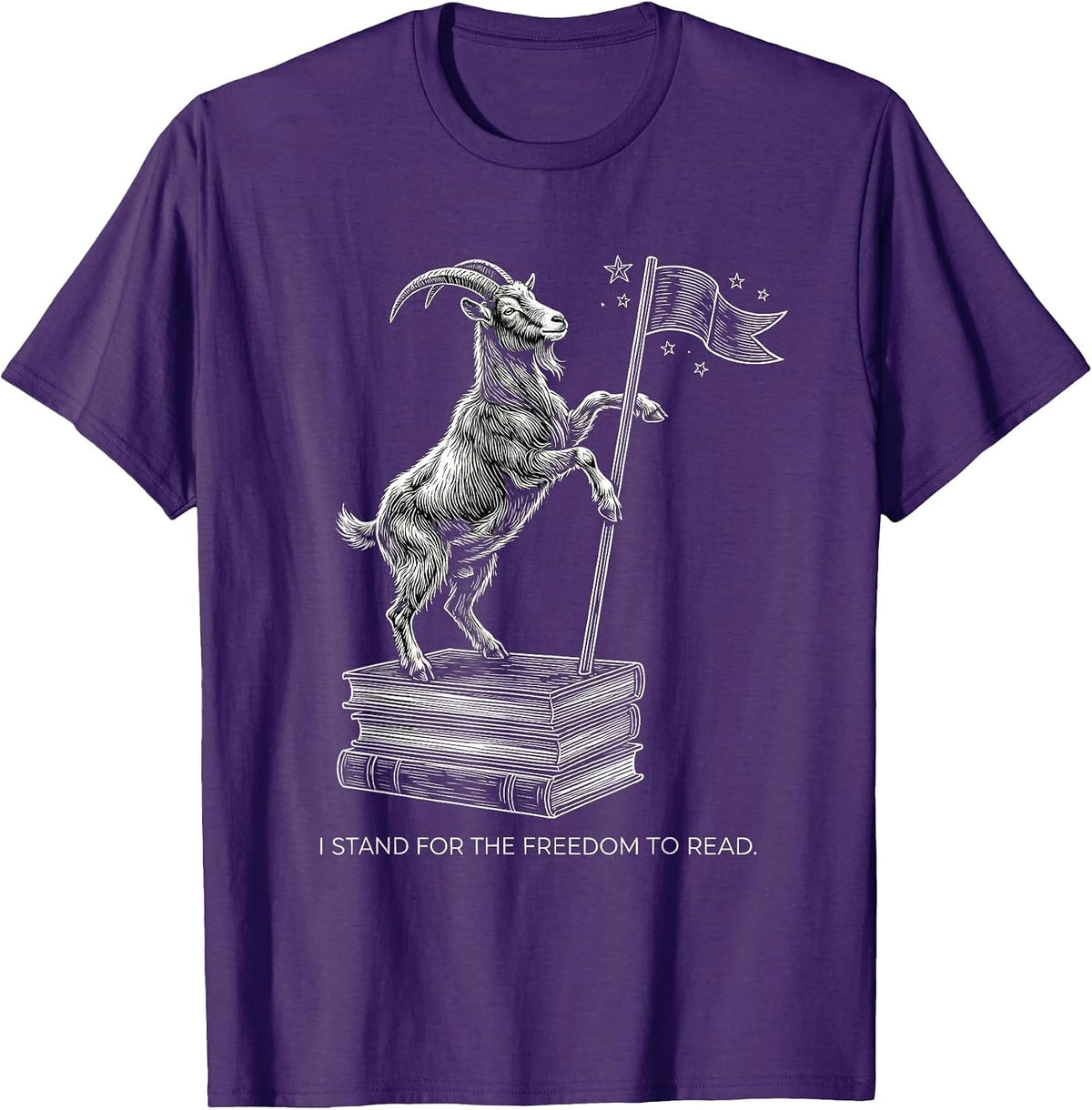 Men's I Stand For The Freedom To Read Funny Book Lover Pet Owner T-Shirt - Purple
