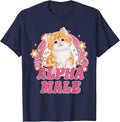 Alpha Male Cute Kitty Cat Funny Oddly Specific Dank Meme T-Shirt - Navy Blue