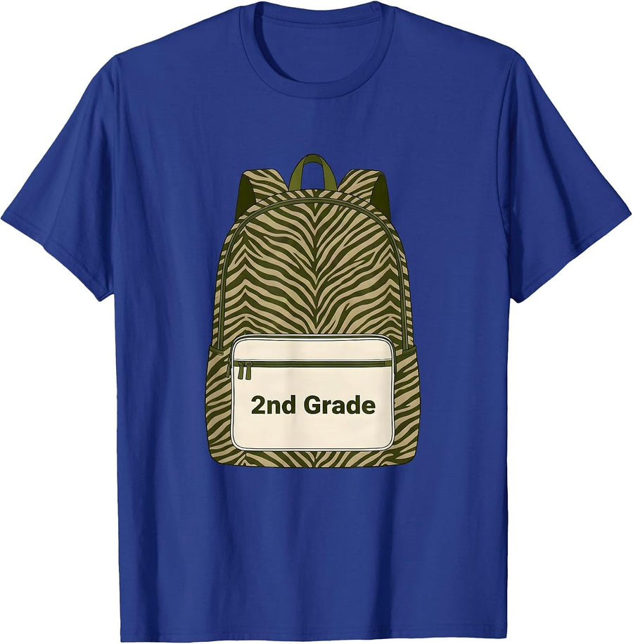 2nd Grade Camo Back To School Boys Teachers T-Shirt - Royal Blue