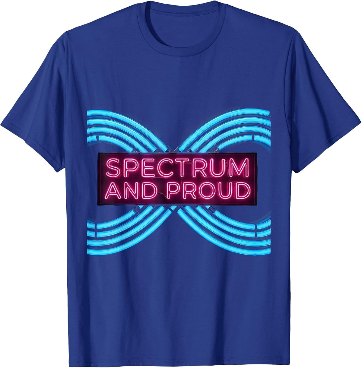 Men's Spectrum and Proud Autism Awareness Design T-Shirt - Royal Blue