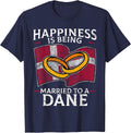 Danish Wedding Dane Heritage Roots Denmark Flag Married T-Shirt - Navy Blue