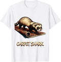 Men's Carpet Shark Funny Ferret Lover Gift For Ferret Parents T-Shirt - White