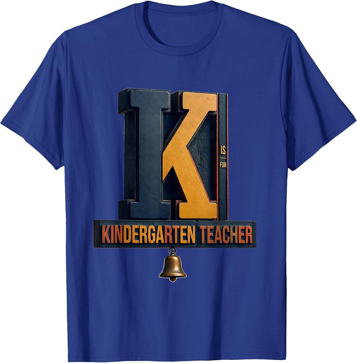 K Is For Kindergarten Teacher Whimsical Back to School T-Shirt - Royal Blue
