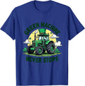Green Machine Never Stops St Patrick's Day T-Shirt - Royal Blue