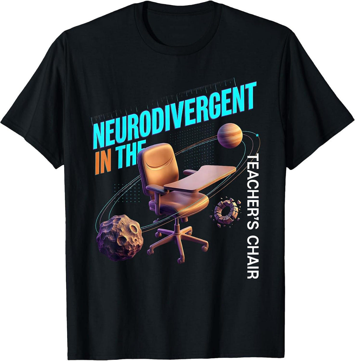 Men's Neurodivergent In The Teacher's Chair Special Education T-Shirt - Black