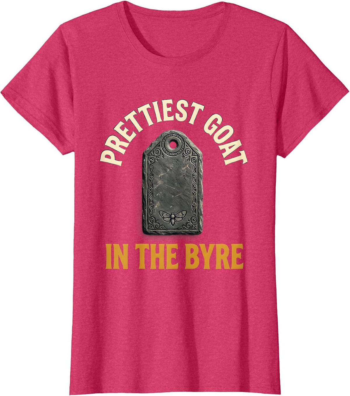Women's Prettiest Goat In The Byre Folk Art Goth Alt Horror Folklore T-Shirt - Red Heather