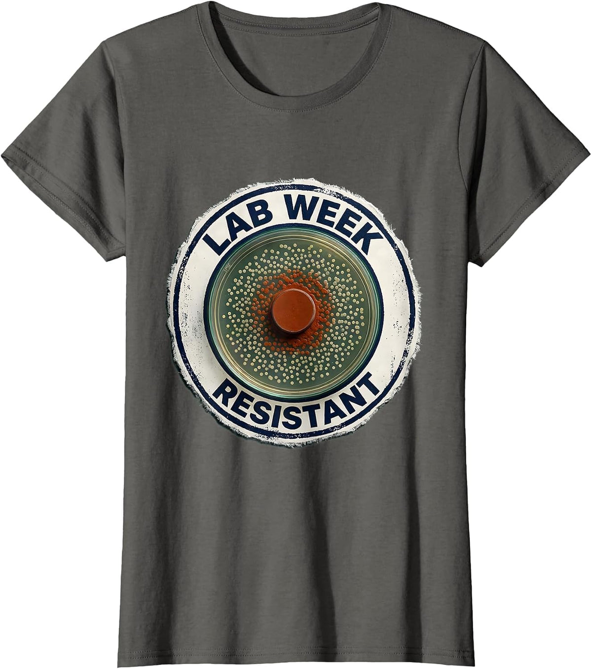 Women's Resistant-Zone Disc Lab Week Biologist Humor T-Shirt - Asphalt Grey