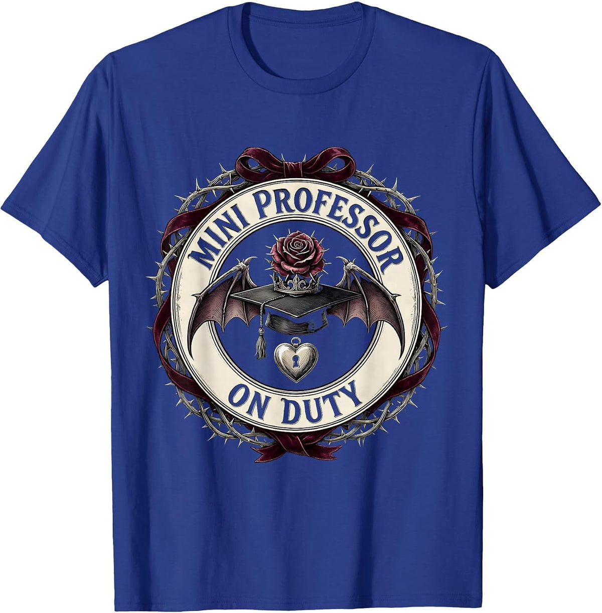 Men's Mini Professor On Duty Kids College Design T-Shirt - Royal Blue