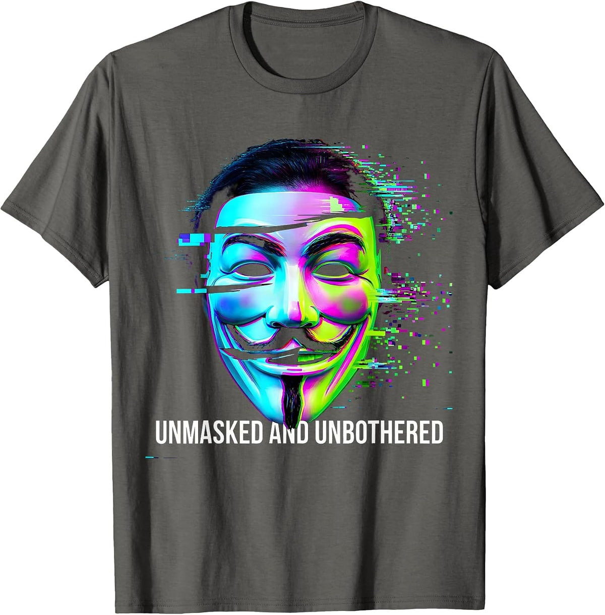 Men's Unmasked and Unbothered Autism Awareness Design T-Shirt - Asphalt Grey