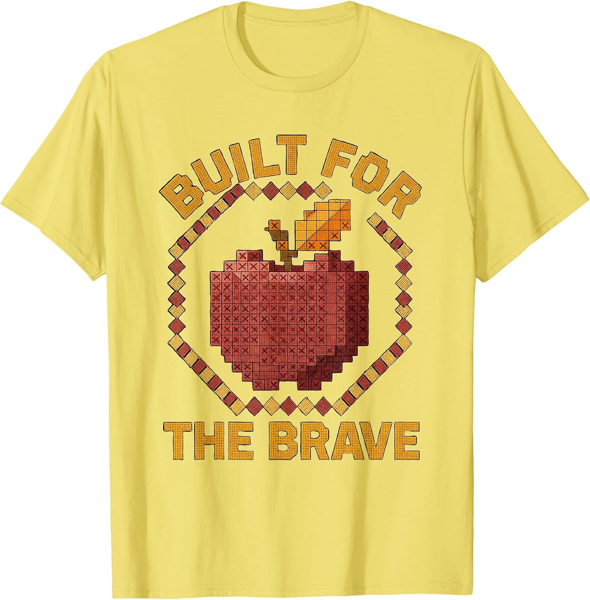 Men's Built for the Brave 5th Grade Teacher Design T-Shirt - Lemon Yellow