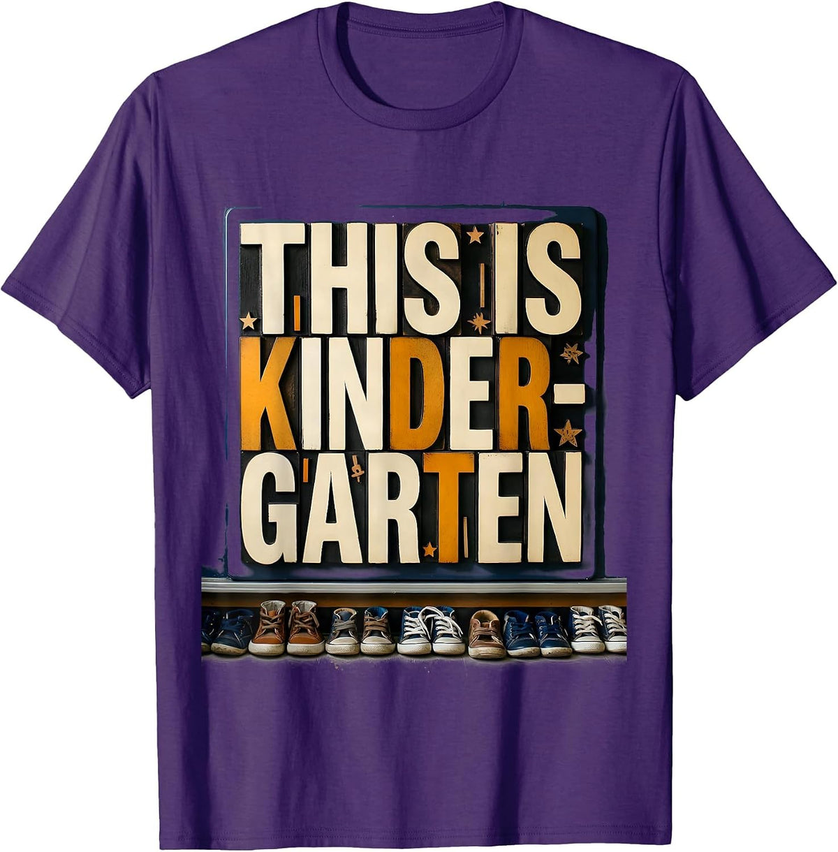 This Is Kindergarten Kindergarten Teacher Back to School T-Shirt - Purple