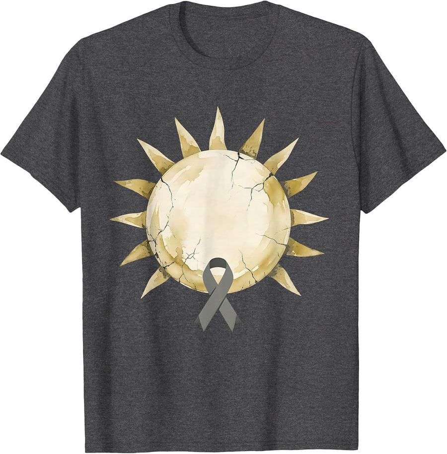 Men's Radiating Sun Boho Faith Parkinson's Awareness Support T-Shirt - Dark Heather Grey
