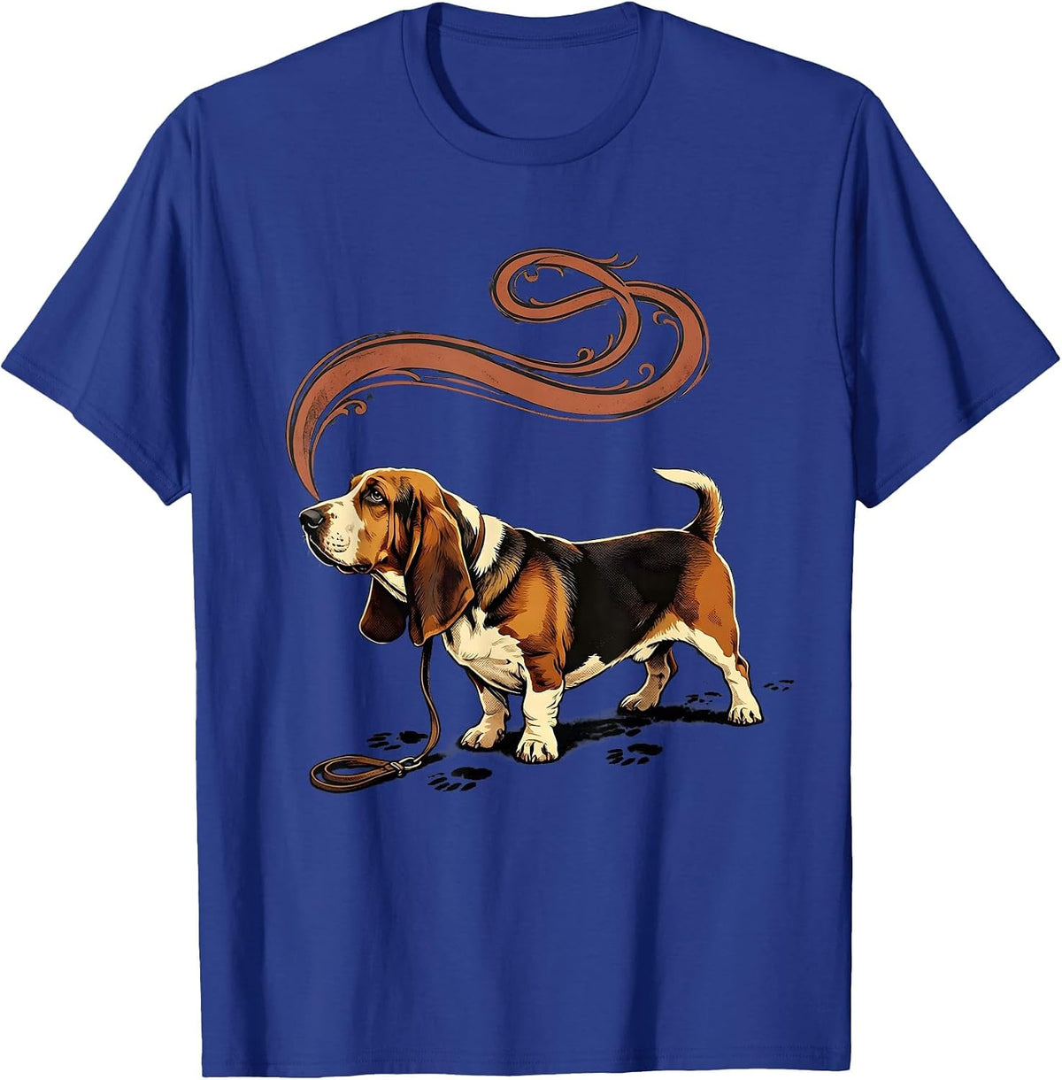 Basset Hound Low-Slung Dog Breed Deadpan Humor T-Shirt - Royal Blue