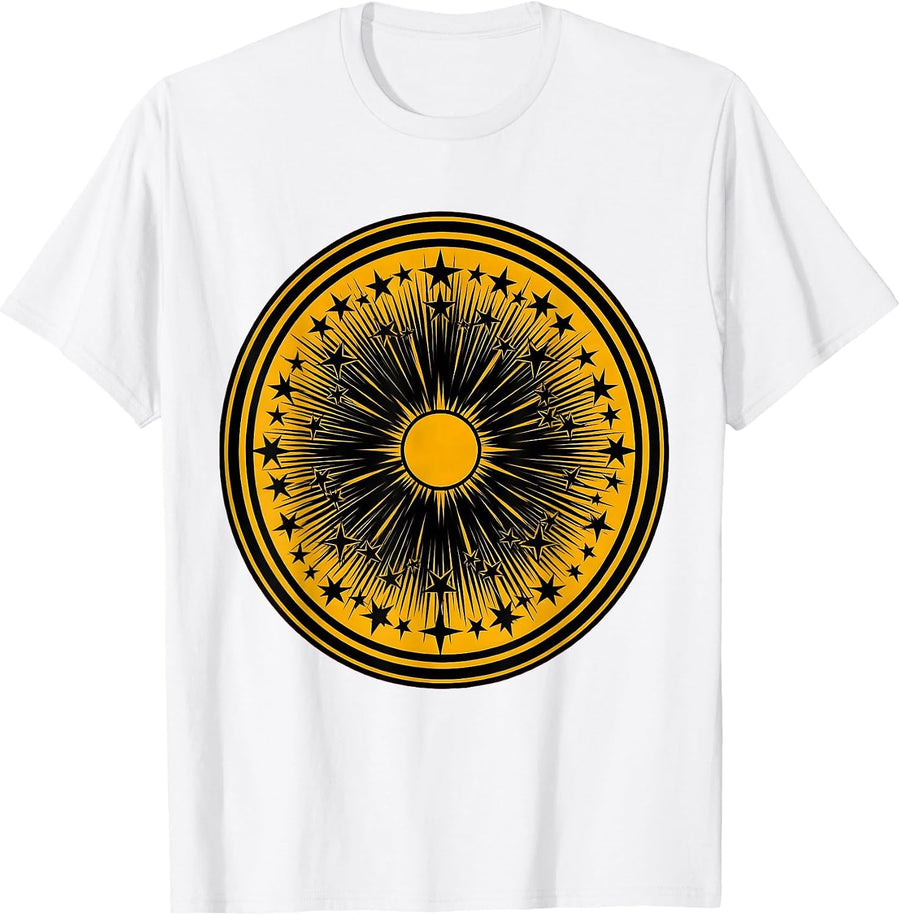 Men's Starfield Collapsing Into a Single Bright Dot T-Shirt - White