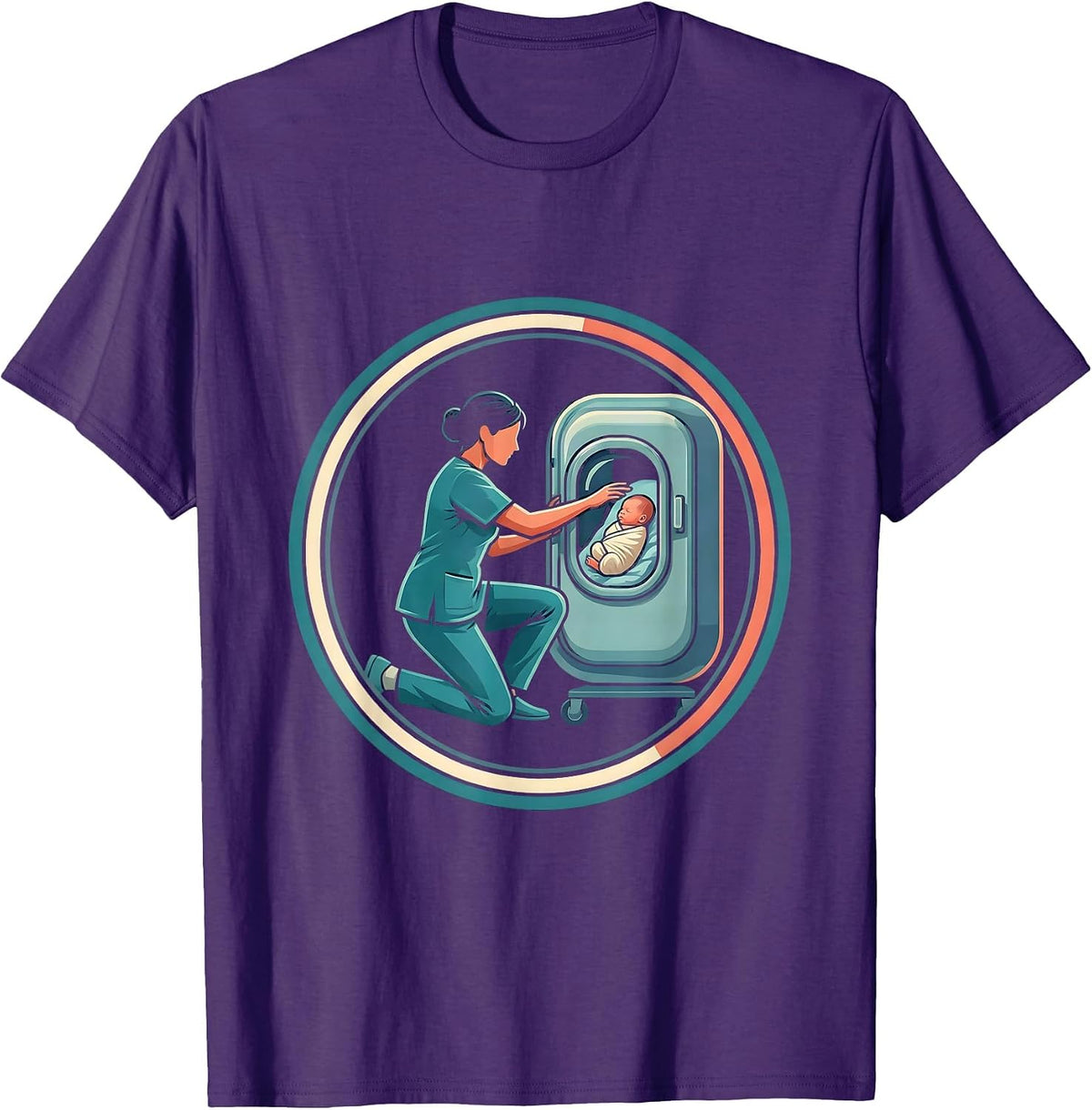 Men's NICU Nurse Incubator Care Graphic T-Shirt - Purple