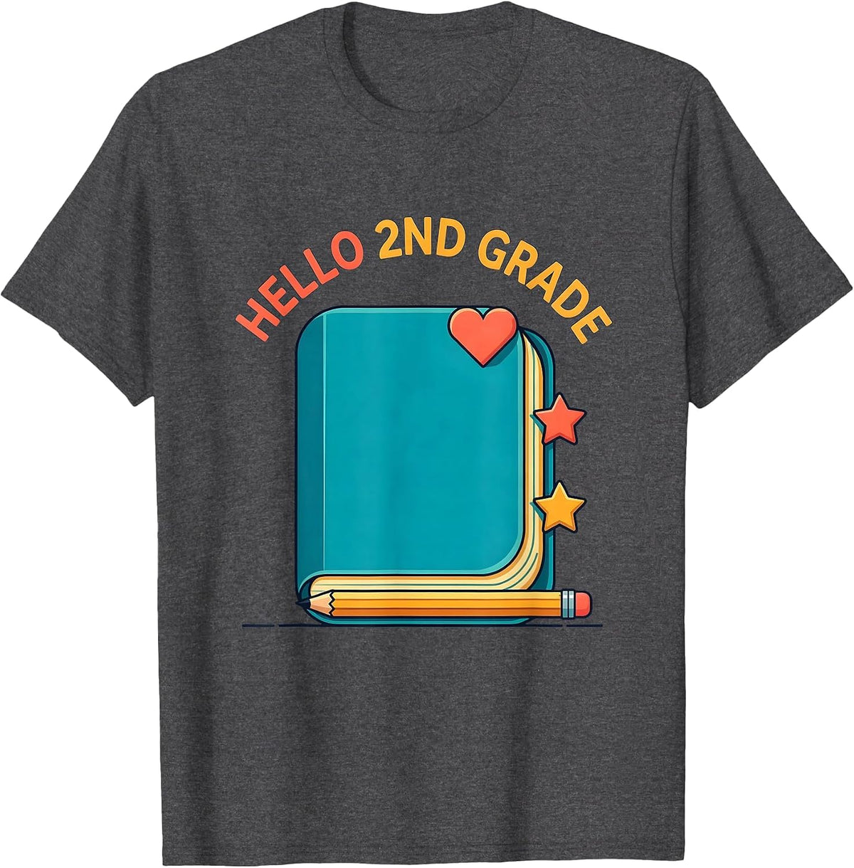 Men's Hello 2nd Grade Kids Girl Teacher Back To School 2026 T-Shirt - Dark Heather Grey