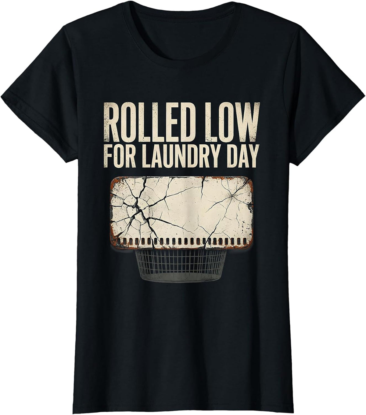 Rolled Low For Laundry Day Distressed Funny Gamer RPG Parody T-Shirt - Black